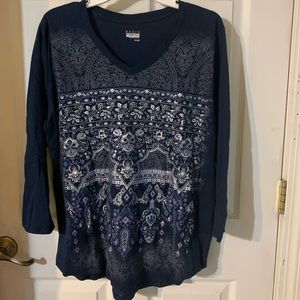 Woman’s 3/4 Length Sleeve Top by Basic Edition.  Size XL.  NEW